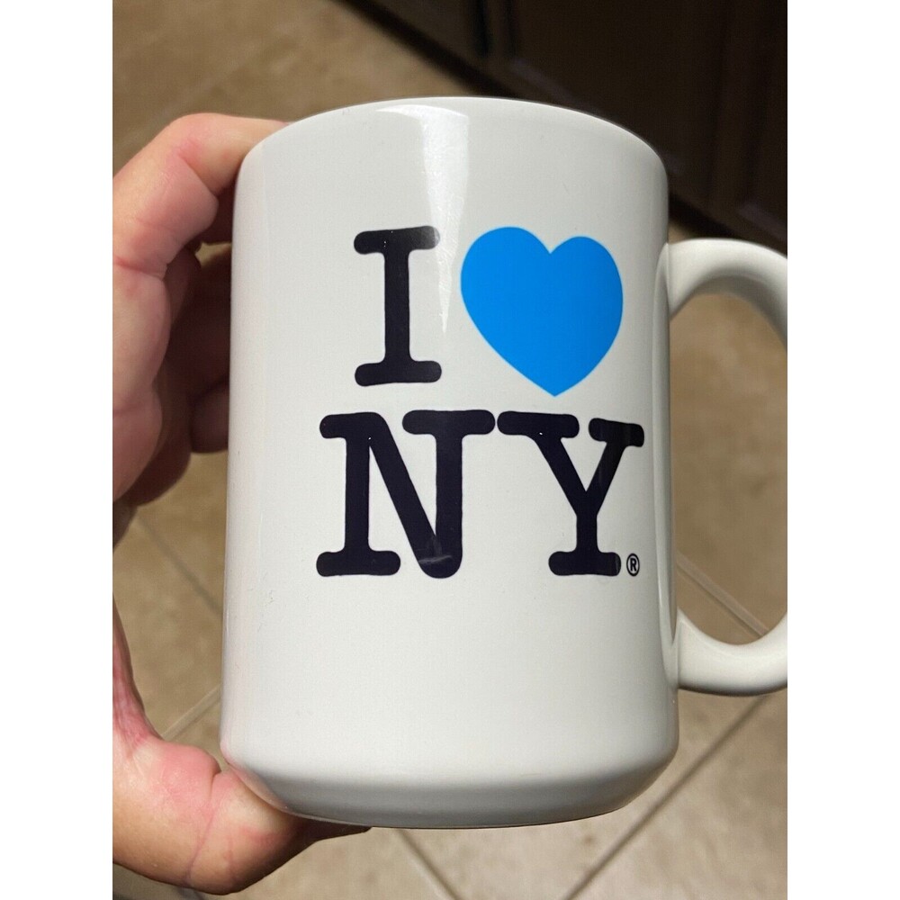 Nice Vintage I LOVE NEW YORK Heart Blue POLICE Large Coffee Mug MINTY